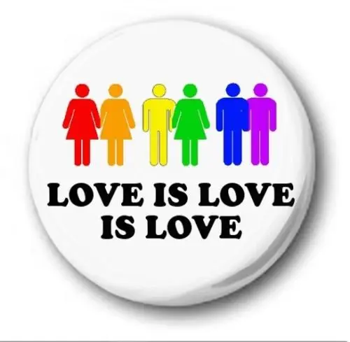 custom  LOVE IS LOVE IS LOVE Button Badge Novelty Cute Pride LGBT Gay pin low price metal gay lapel pin