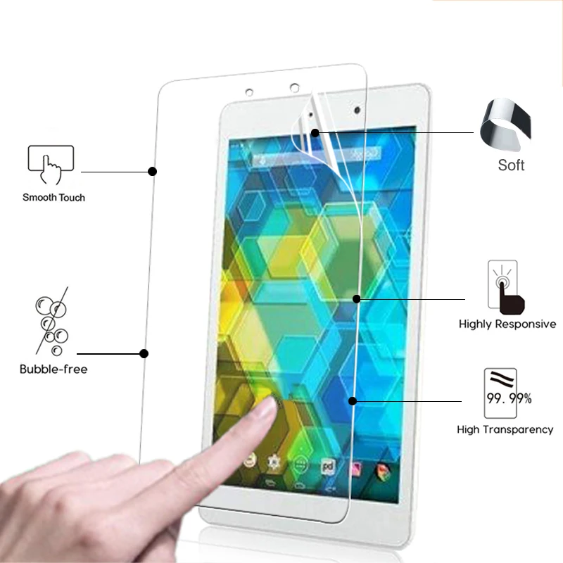 

Best premium Clear Glossy screen protector film For BQ EDISON 3 mini 8.0" tablet front HD lcd screen protective films