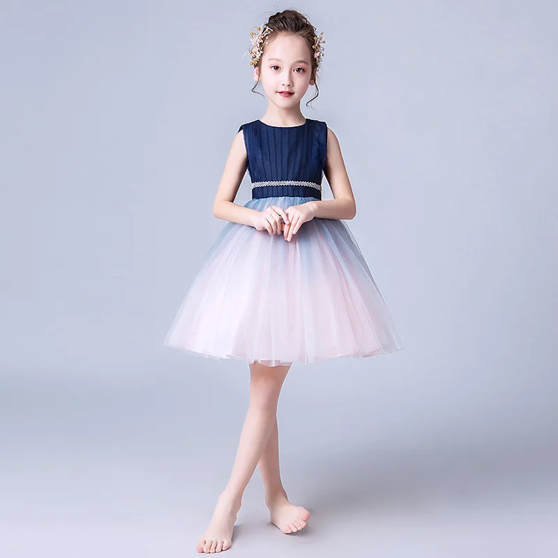 Formal Fancy Girls Dress Holiday Princess Flower Girl Vestido for Party Clothes Cotton 3 5 7 9 11 13 14 Years RKF194033