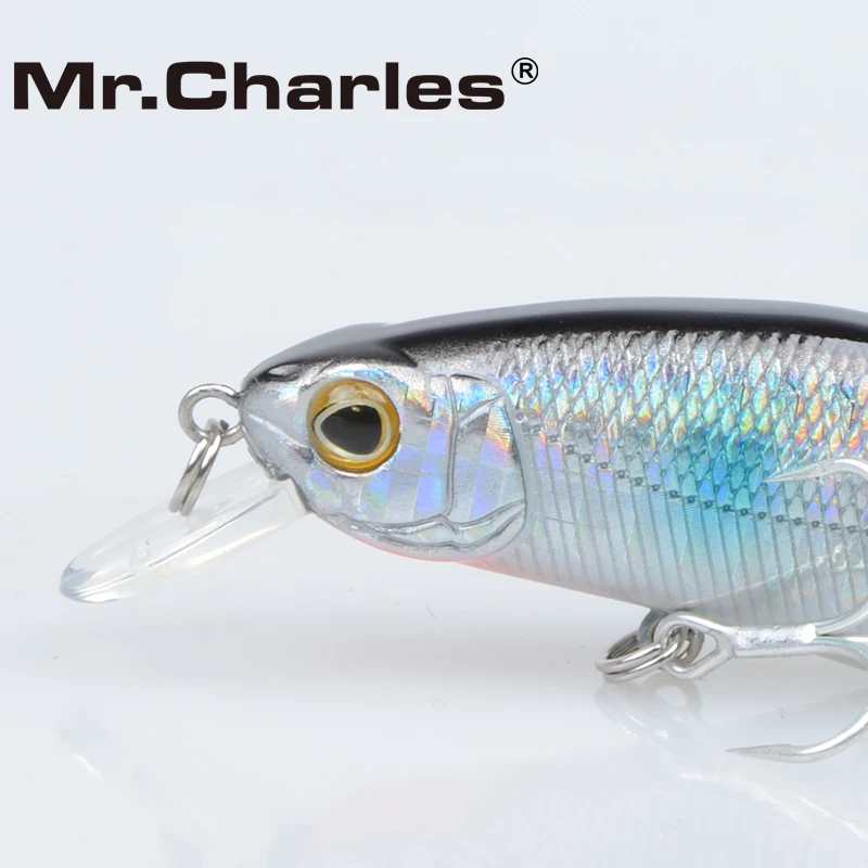 Mr. Charles CMC015 przynęty wędkarskie 70mm/8.5g Shad, 0-0.8M pływające, profesjonalna jakość Minnow twarda przynęta 3D crankbait oczy