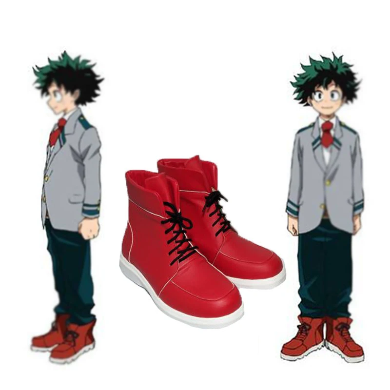 My Hero Academia Boku no Hero Academia mężczyźni kobiety Midoriya Izuku Deku Cosplay czerwone botki buty wiosna lato obuwie