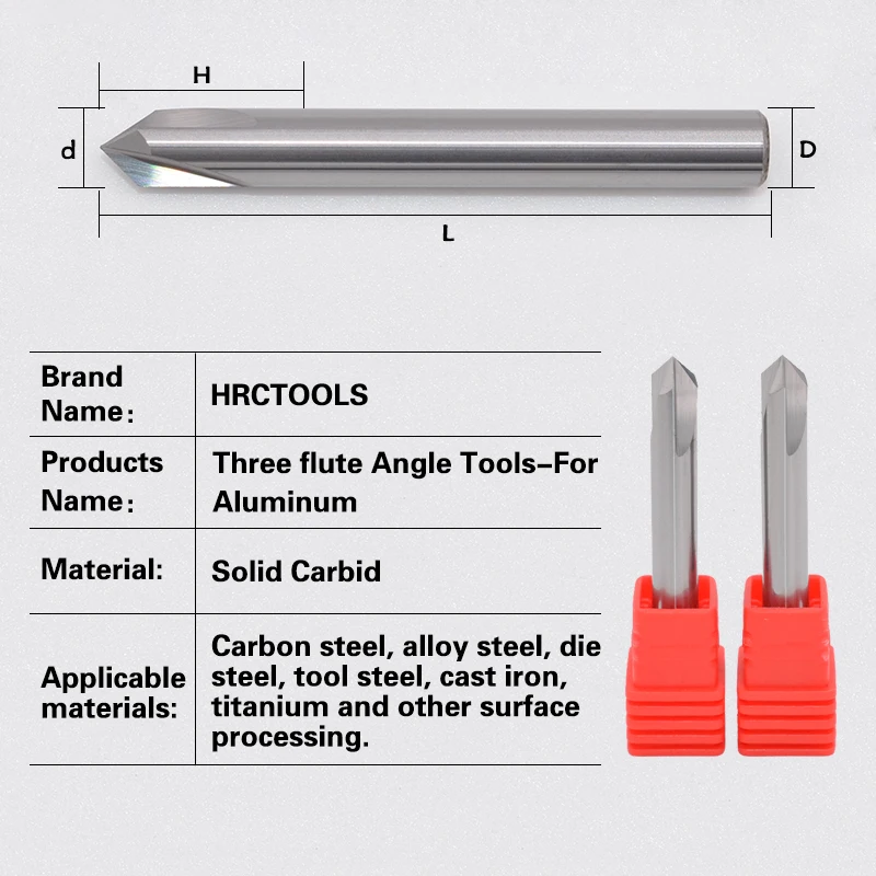 5pcs 60/90/120 Degree Soild Carbide Chamfer Milling Cutter by Aluminum 3flutes CNC Endmill Engraving Tools