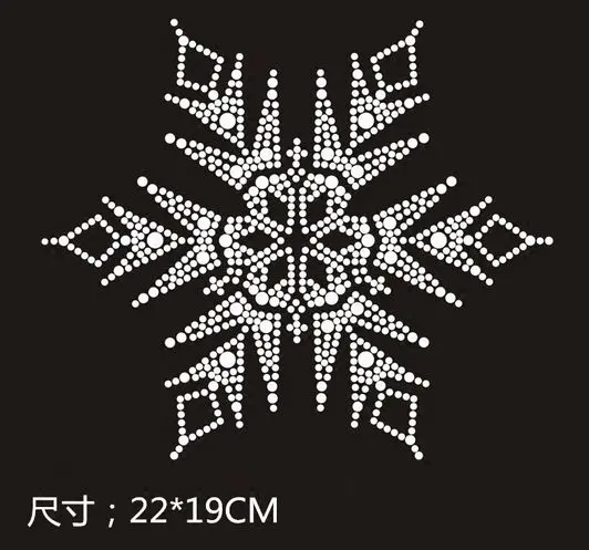 

2pc/lot Big Chirstmas Snowflake flower designs iron on transfer hot fix rhinestone applique strass iron for shirt