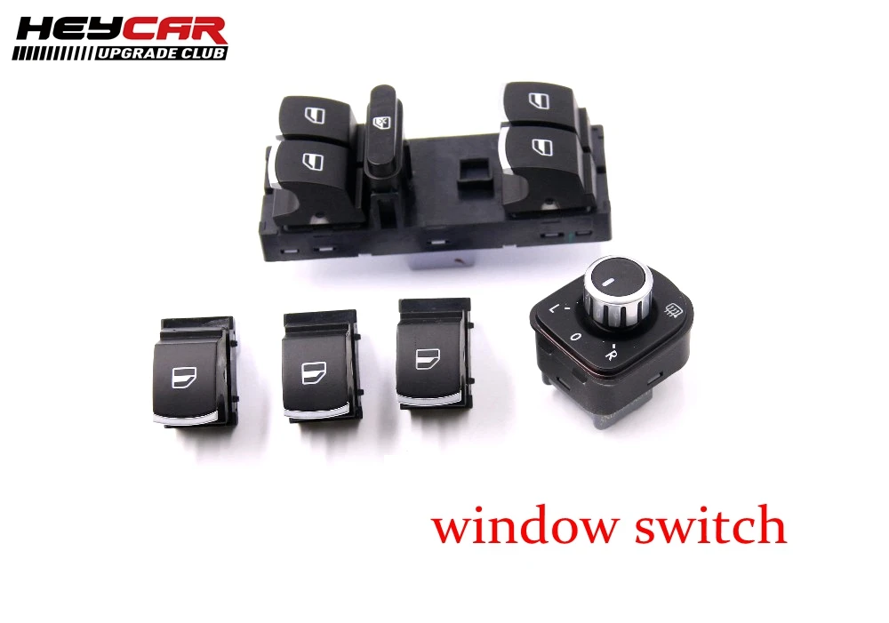 

FOR VW CC TIGUAN PASSAT B6 GOLF 5 6 JETTA MK5 MK6--BRUSHED 5PCS/SET NO FOLD SIDE MIRROR SWITCH MASTER WINDOW SWITCH