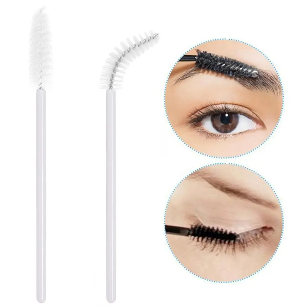 200pcs Disposable Mascara Wand Eyelash Eyebrow Brushes White Applicator Eyelash Extension Make Up Brush Accessories