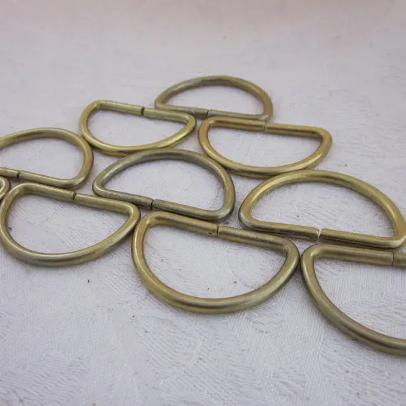 D Rings 3/4 inch (20mm) D-Rings in Antique Brass Bag and Strap Hardware