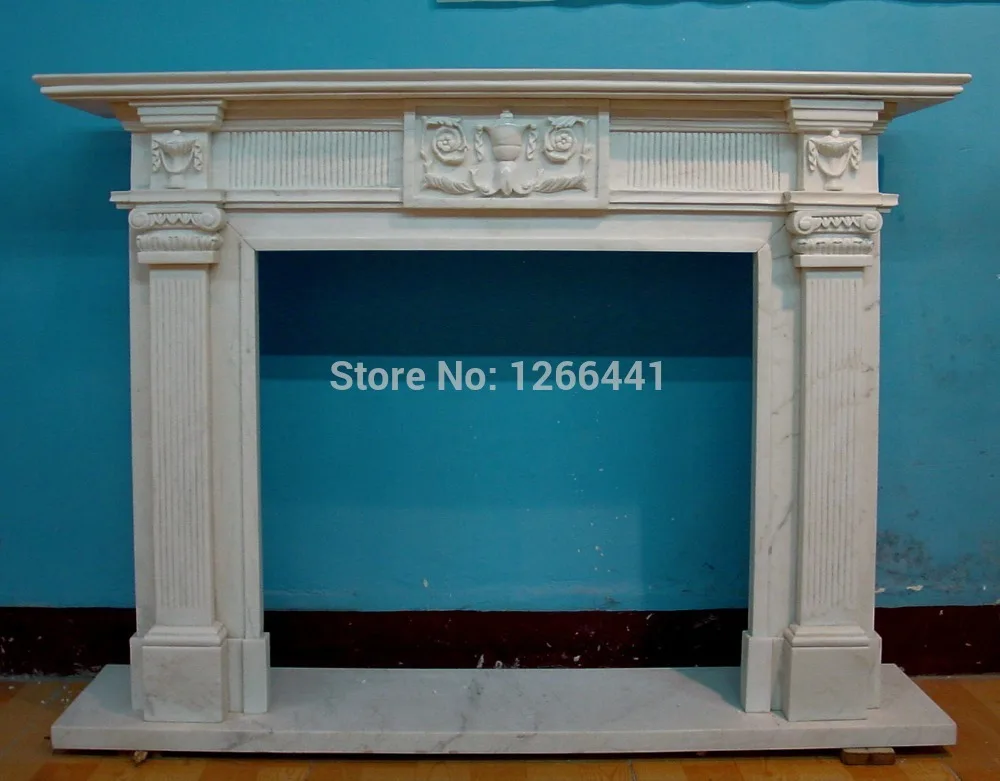 Carved Stone Marble Fireplace Mantel European Ancient Rome style Custom Made Chimneypiece Furniture