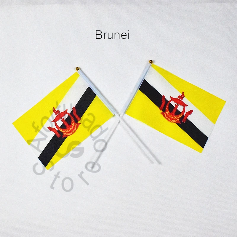 Brunei 14*21cm  flag  Banner   Hand waving Flag Brunei  National Flag