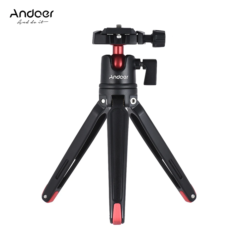 Andoer Mini Tripod Handheld Travel Tabletop Stand w/Ball Head for Canon Nikon Sony DSLR for iPhone Smartphone for GoPro 5