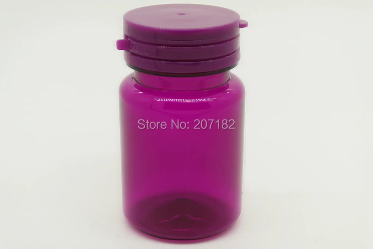 (100pcs/lot) 80cc Medical PET Empty Bottle, Purple Red Color Pull Lid Bottle, 80ml Caspule Bottle with Flip Cap