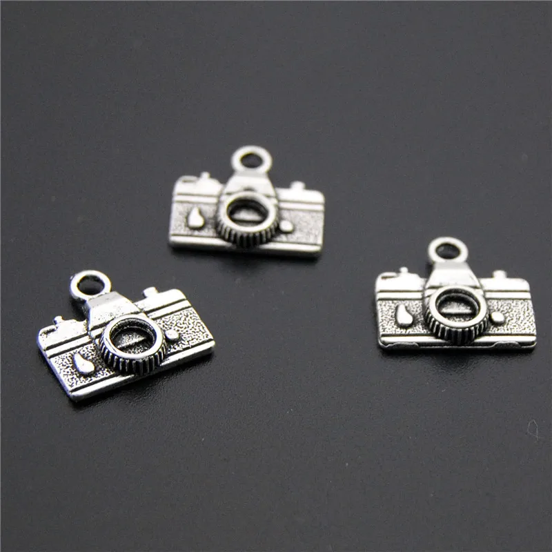 30PCS  Silver Color Camera Charm Pendant  Silver Color Fit Bracelets Necklace DIY Metal Jewelry Making A2269