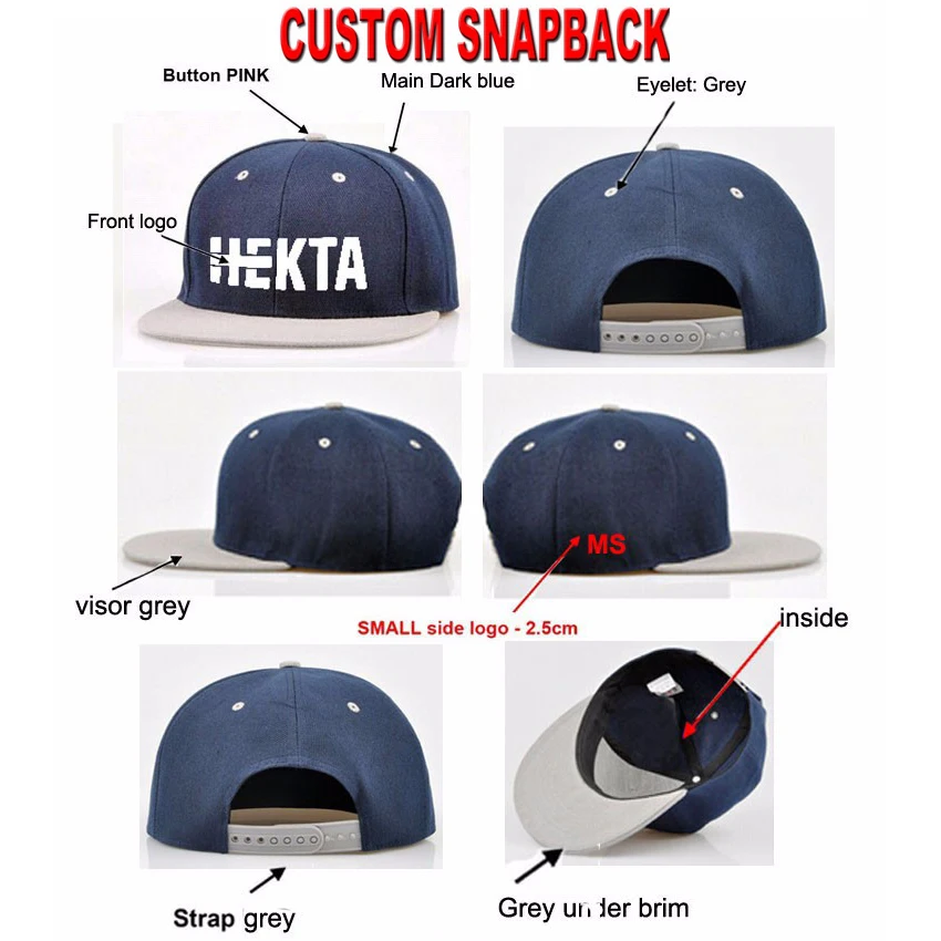 

Free Shipping Custom Snapback Customize Snapback hats hiphop Baseball Cap 50 pcs per design per color Product time about 20 Days