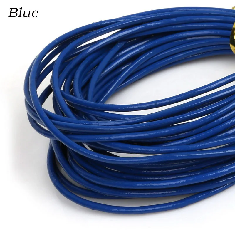 Hot Sale 1.5mm 5m/lot Round Shape Genuine Leather Cord Jewelry for Bracelet & Necklace DIY Making