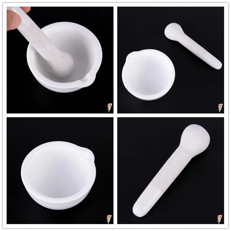 

Peerless 1Pcs Ceramic Porcelain Mortar And Pestle Mix Grind Bowl Set Laboratory Herbs Kitchen 6ml