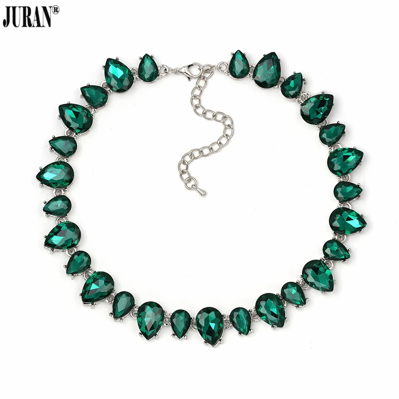 4 Colors Luxury Crystal Collar Choker Necklace Classic Elegant Glass Torques Necklace JURAN Fashion Jewelry