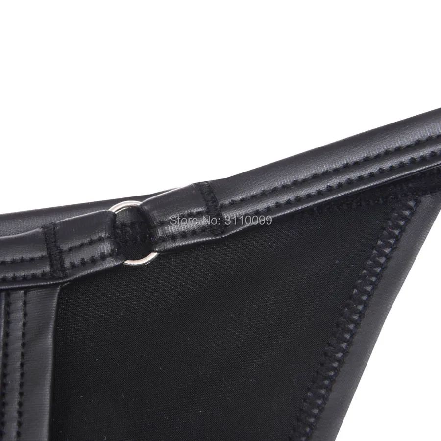 Fashion New Iron Hoop Leather Men\'s Bikini Briefs Shorts Underwear Sexy Male Calzoncillos Underpants Men Brief Pouch Undershorts