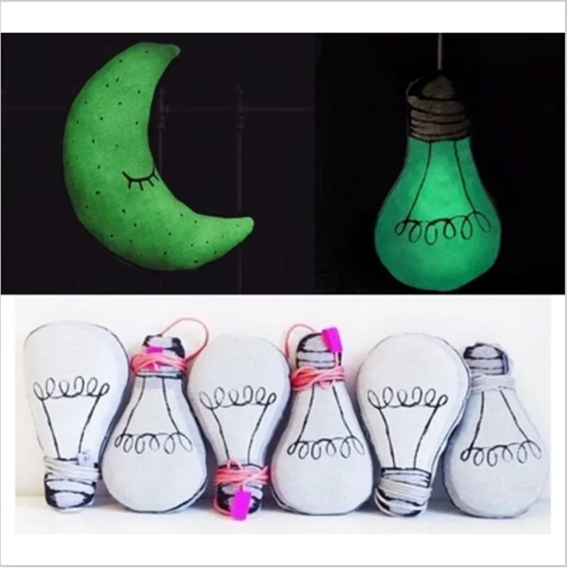 New INS Hot Cartoon Luminous Moon Lamp Bulb Stlye Placate Pillow For Baby Children Room Decorative Cushion