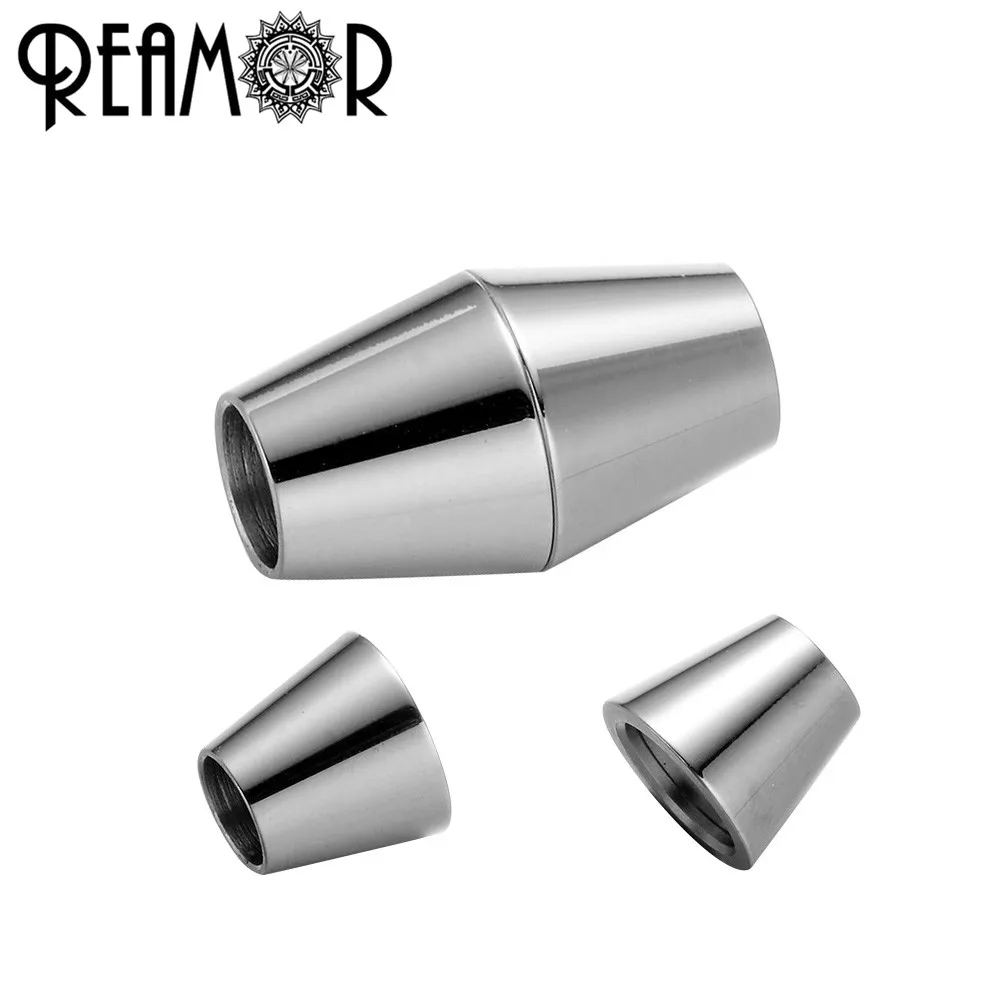 

REAMOR 316l Stainless Steel 5mm Magnetic Clasp DIY Leather Cord Bracelet Magnet Buckle Connectors For Jewelry Making Accessories