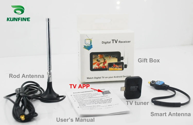 Micro USB Digital DVB-T DVB-T2 TV Tuner Receiver for Android Phone and Pad