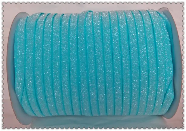 

Stretch Turquoise Metallic Velvet Ribbon Color Sparkle Ribbon 3/8" Elastic Glitter Velvet Ribbon