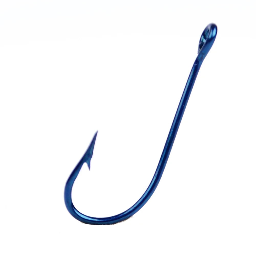 NGB 50PCS Stainless Steel Barbed Fishing Hook With Ring 2320 11#-20# Blue Big Eye Single Hooks Jig Sea Fishing Tackle