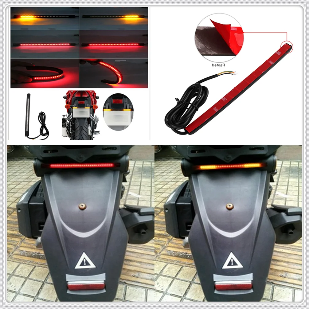 Motorcycle LED Tail lamp Plate Light Brake Stop Turn Signal Strip for  Moto guzzi V7 Classic RaceR Stone Special BobbeR