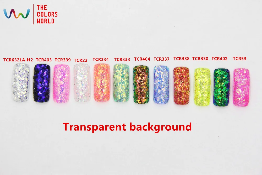 TCT-009 American Fantasy Iridescent Rainbow Color Hexagon Shape  Mix Size Nail Glitter for Nail Art or Other DIY Body Decoration