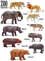 New Yasffen Good Quality Simulation Model Of wild Animals Toys Tiger GNU LEOPARD RHINOCEROS WOLF LION HIPPO BISON  ELEPHANT