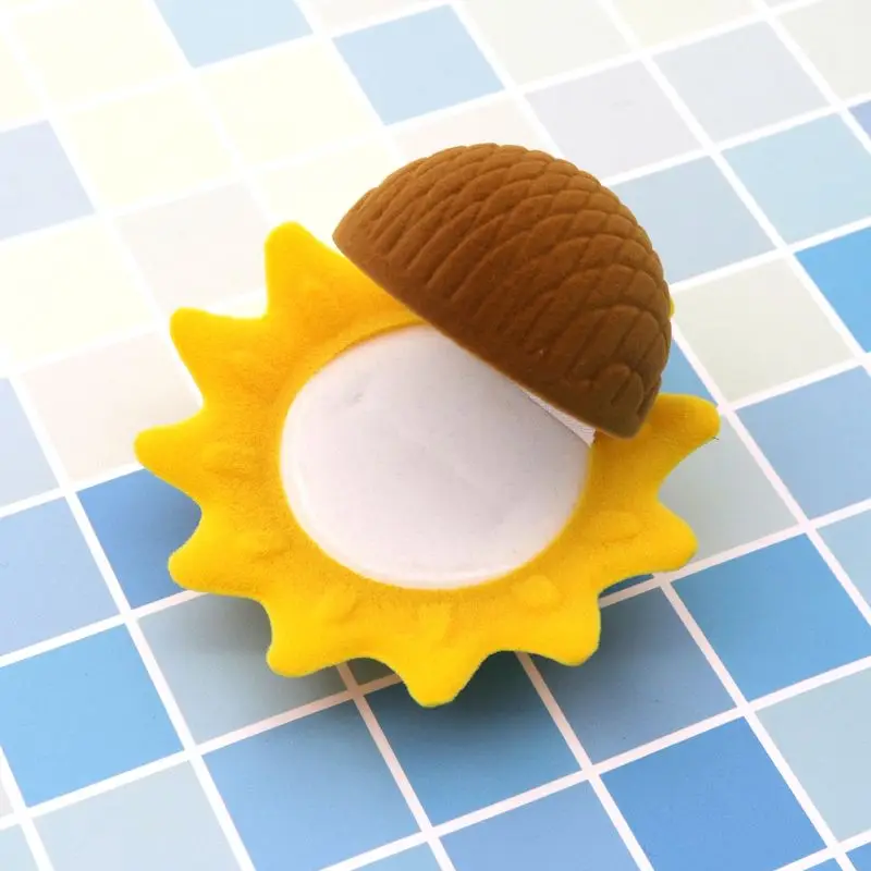 Gelbe Sonnenblume Samt Ring Box Ohrringe Geschenk Geschenkboxen Verpackung für Schmuck Hochzeit Verlobung Display Halter Großhandel – Detail 3