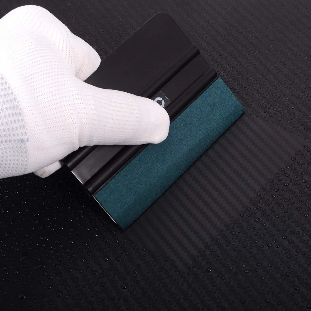 FOSHIO 3Pcs Window Tint Film Squeegee Carbon Fiber Vinyl Car Wrap Tool No Scratch Suede Auto Car Tinting Tool Cleaning Scraper