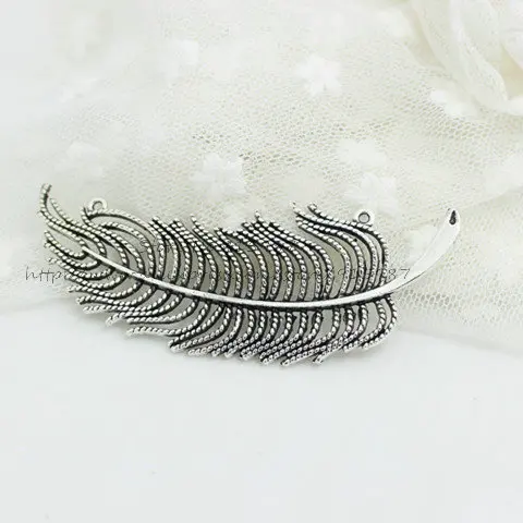 

Sweet Bell (8pieces) 30*80mm Antique Silver Metal Alloy Belt Hollow big leaf Jewelry Connectors Charms for Bracelet Making D0892