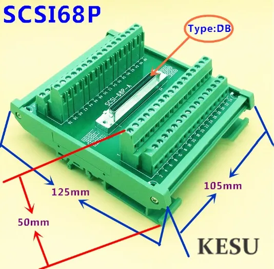 

SCSI68 68-pin DB Type Female Connector Breakout Board Terminal Module For PLC/DIN Rail Installation