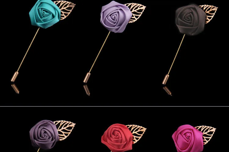 set of 5 gift box Mens Flower Lapel - Men's Rose Lapel Pin - Alternative Wedding Boutonniere Brooch - Christmas Gifts for Men