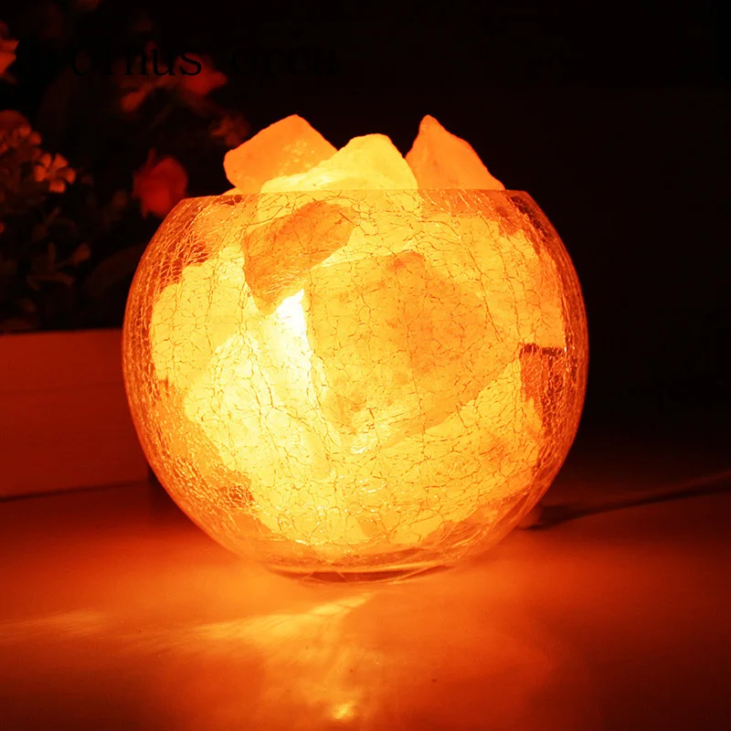 Crystal salt lamp Himalaya European style decorative small table lamp creative fashion bedroom warm wedding bedside lamp