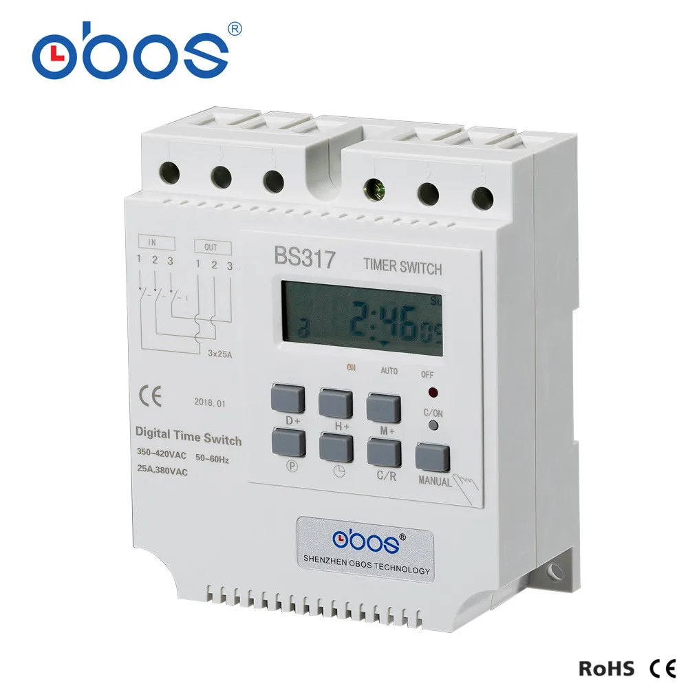good quality good credit 200V~380V~440V three phase timer switch electronic timer relay with 16 times on/off per day/weekly
