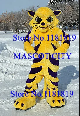 MASCOT professional adult big yellow wildcat mascot tiger bobcat costume cartoon character anime cosplay costumes fursuit