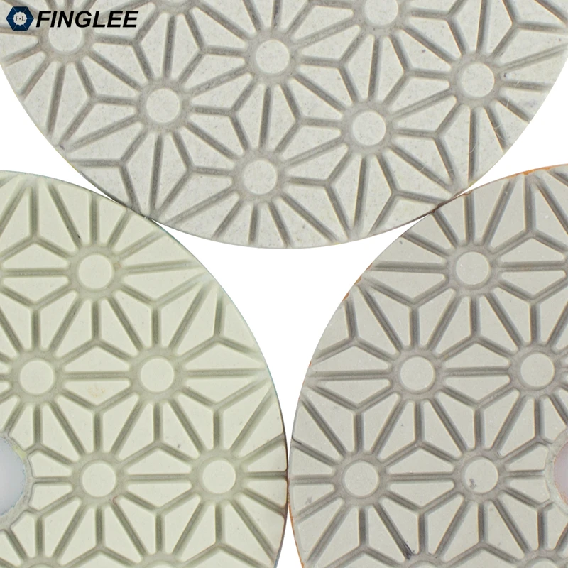 Imagem -06 - Etapas Seco Diamante Polimento Almofada Finglee Polegada 100 mm Pedra Trabalho Restauração Buff Resina Discos para Granito Mármore Quartzo 3