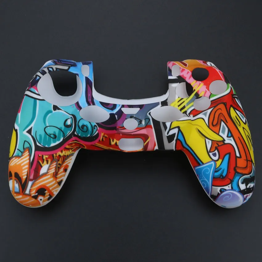 YuXi Camouflage Camo Soft Silicone Gel cover Rubber Protective Skin Case for PS4 Pro Slim Gamepad Controller