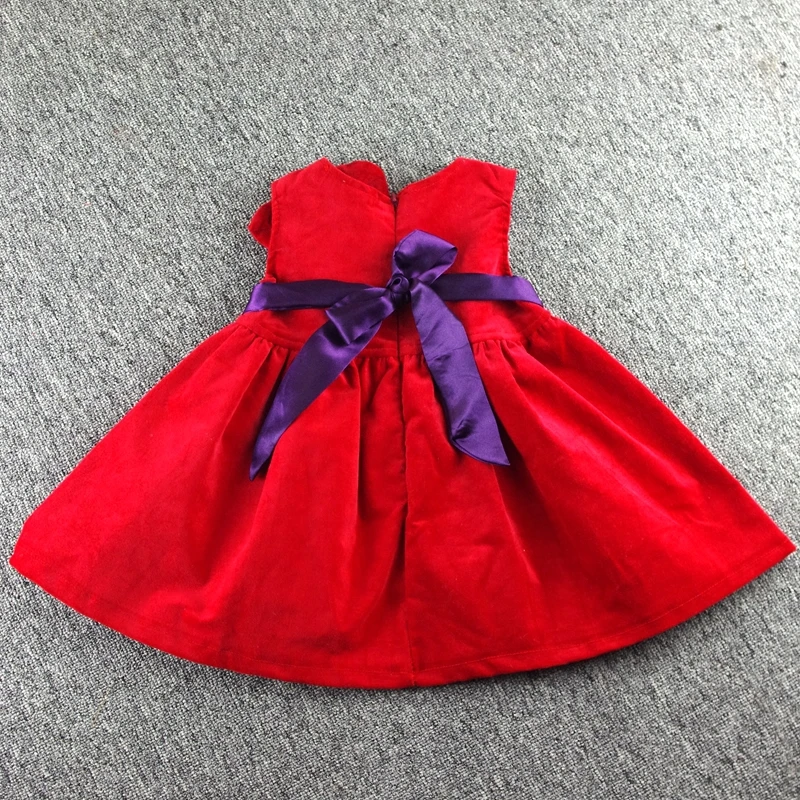 1-4T 100% Cotton Little Baby Girls Dress Dot Outwear Princess Party Kids Tutu Corduroy Vestido For Christmas Thanks Giving day