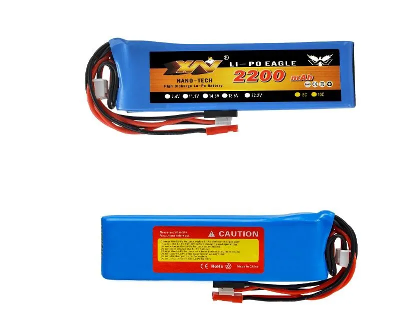 Batteria Lipo 1pcs Rc 7.4V 2200mah 8C 2S batteria Lipo per trasmettitore Futaba T6J T8FG 12FG per Drone RC