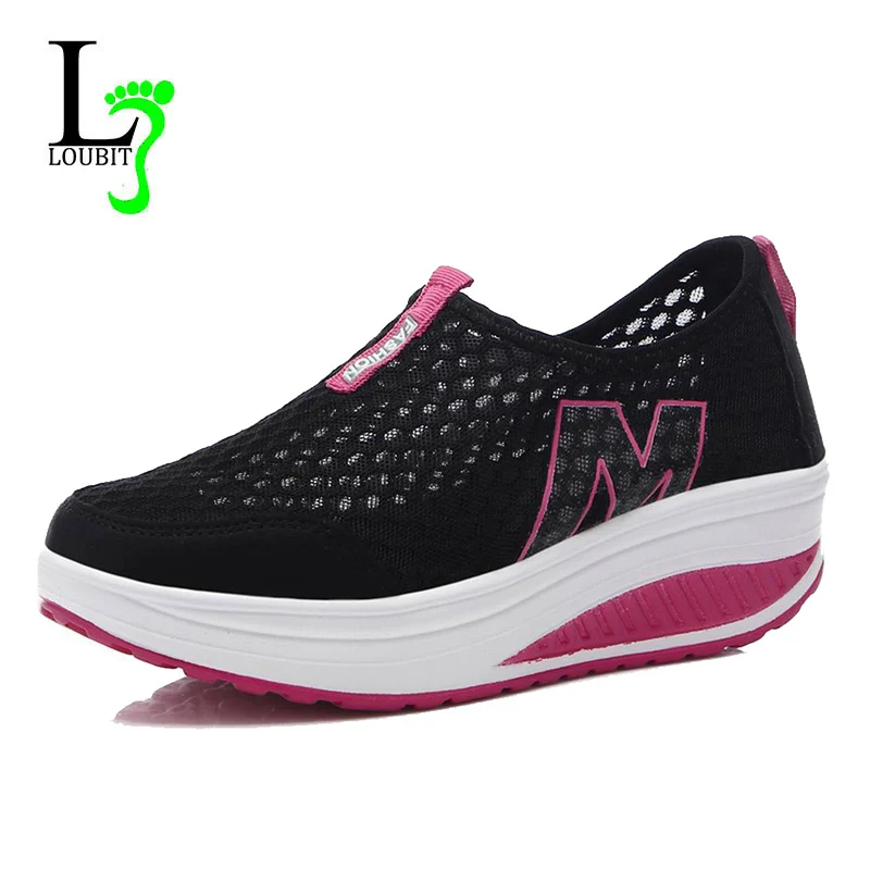 Women Casual Shoes Mesh Summer Breathable Sneakers Swing Shoes Lady Zapatos Mujer Flat Platform Light Leisure Women Flats Loafer