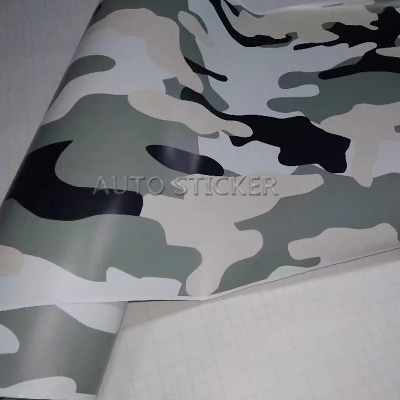 5/10/15/20/25/30m*1.52m Green Black Gray Snow Camouflage Vinyl Film Adhesive Wraps For Motorcycle Car Mirror Wrap Vinyl Sticker