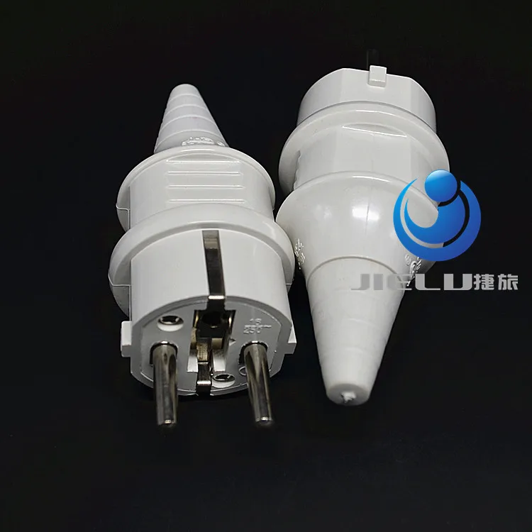 

250V 16A White Color,Schuko Type F European 4.8mm Pin Rewireable Power Plug Max,10 pcs