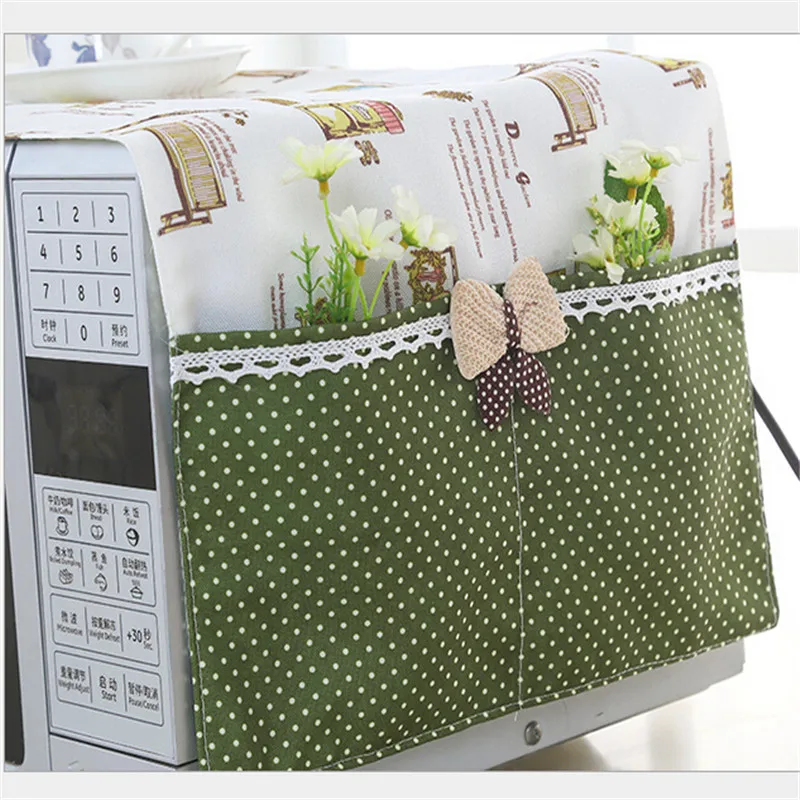 1pcs 98*32cm small flower Cotton Dust Cover Microwave Cover Microwave Oven Hood Microwave Cover With Storage Bag