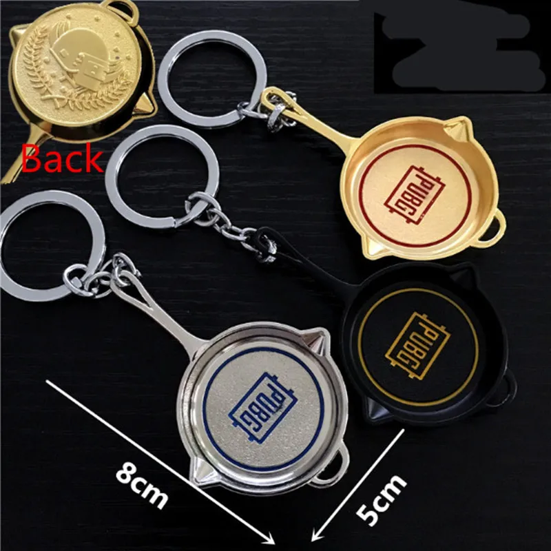 Game Playerunknown\'s Battlegrounds PUBG Model New Style Pan Keychains Of Hot Game Metal Key Chain Souvenir Gifts