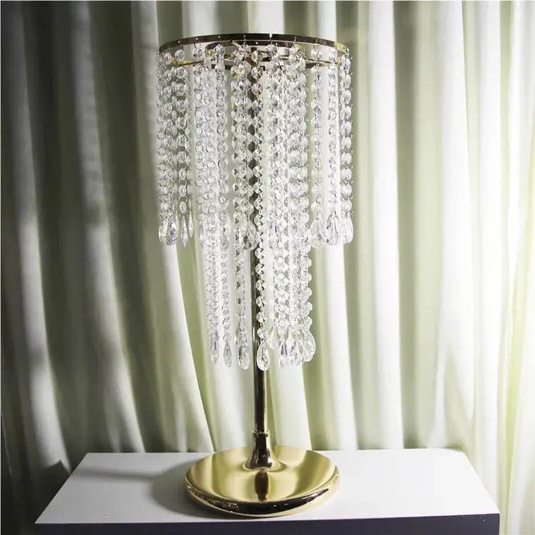 Wedding Centerpiece Crystal Flower Stand Table Chandelier Gold Silver Display Rack 10pcs/lot