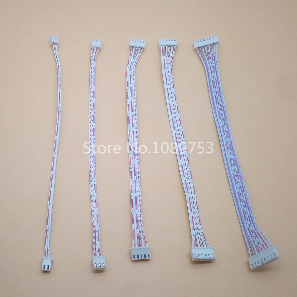 20pcs/Lot 20cm XH Red White Ribbon Cable Dual Head Same Direction XH2.54 2P 3P 4P 5P 6P 7P 8P 9P 10P Connector