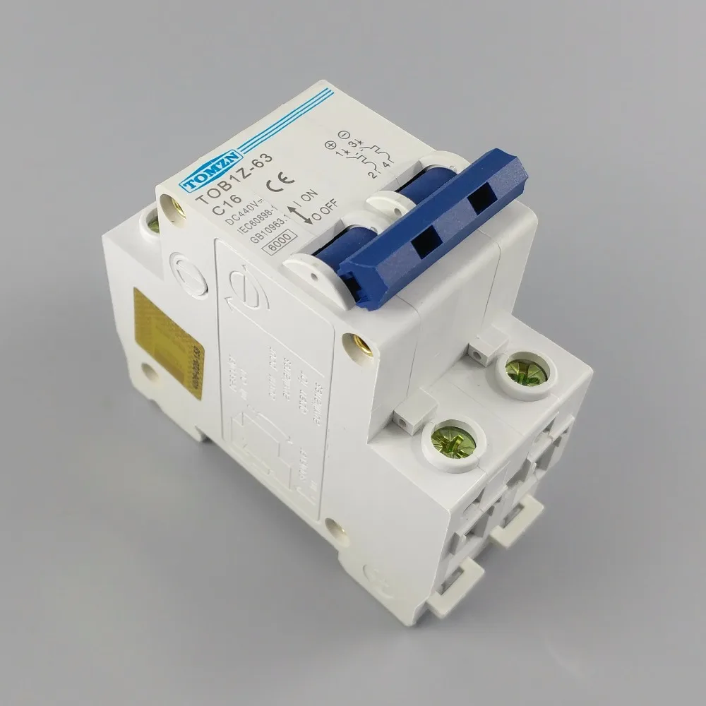 2P 16A DC 440V Circuit breaker MCB C curva