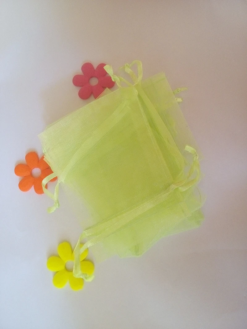 

30*40cm 200pcs Organza Bag green Drawstring bag jewelry packaging bags for tea/gift/food small transparent pouch Yarn bag