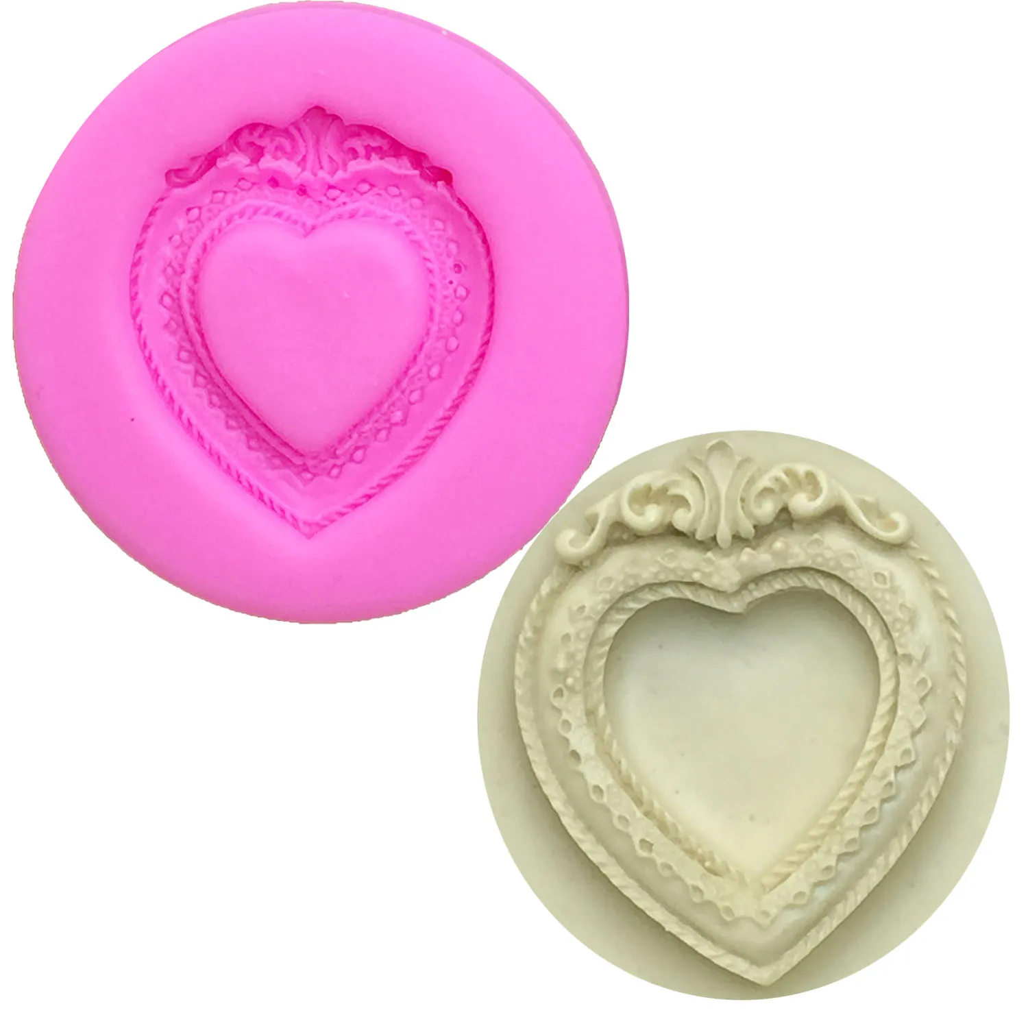 M0741 Picture frame Silicone Mold Heart Love Chocolate Mould cake decorating tools